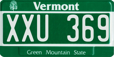 VT license plate XXU369