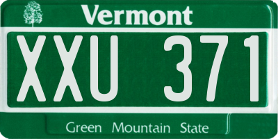 VT license plate XXU371