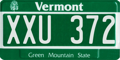 VT license plate XXU372