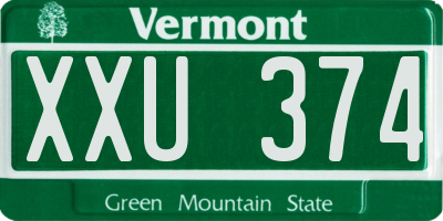 VT license plate XXU374