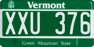 VT license plate XXU376