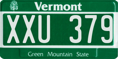 VT license plate XXU379