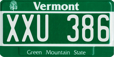 VT license plate XXU386
