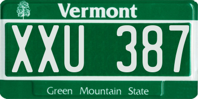 VT license plate XXU387