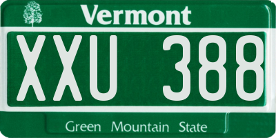 VT license plate XXU388
