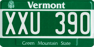 VT license plate XXU390