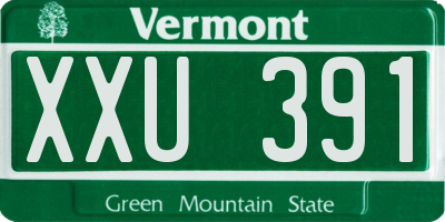 VT license plate XXU391
