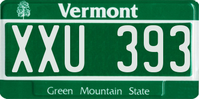 VT license plate XXU393