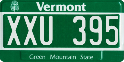VT license plate XXU395