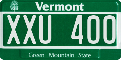 VT license plate XXU400