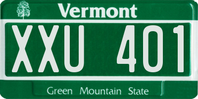 VT license plate XXU401