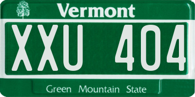 VT license plate XXU404