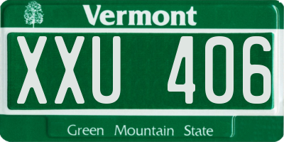 VT license plate XXU406