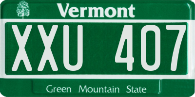 VT license plate XXU407