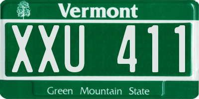 VT license plate XXU411