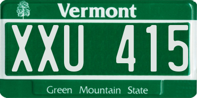 VT license plate XXU415