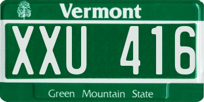 VT license plate XXU416
