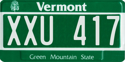 VT license plate XXU417