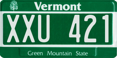 VT license plate XXU421