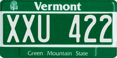 VT license plate XXU422