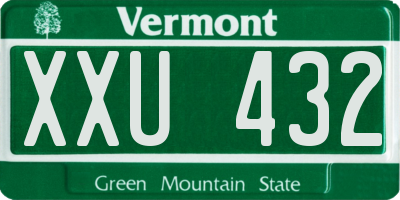 VT license plate XXU432