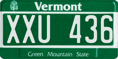 VT license plate XXU436