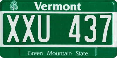 VT license plate XXU437