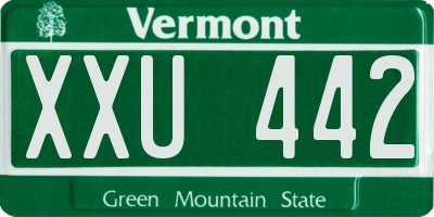 VT license plate XXU442