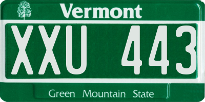 VT license plate XXU443