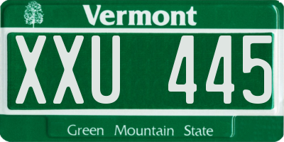 VT license plate XXU445