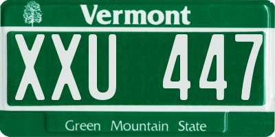VT license plate XXU447