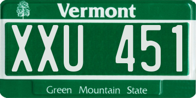 VT license plate XXU451