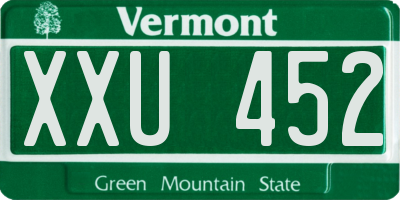 VT license plate XXU452
