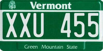 VT license plate XXU455