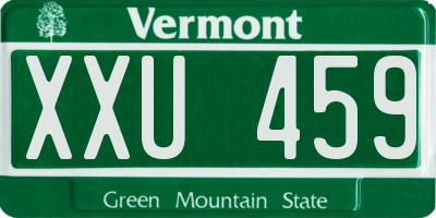 VT license plate XXU459