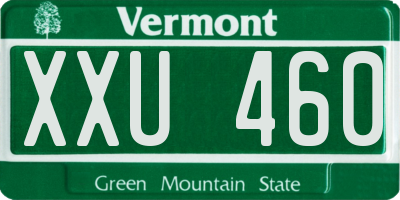VT license plate XXU460