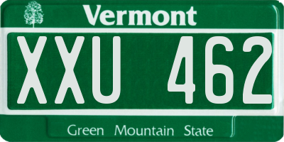 VT license plate XXU462