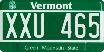 VT license plate XXU465