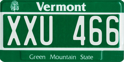 VT license plate XXU466
