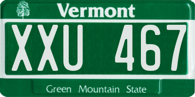 VT license plate XXU467