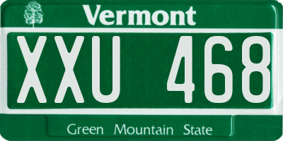 VT license plate XXU468