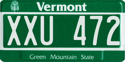VT license plate XXU472