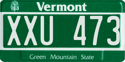VT license plate XXU473