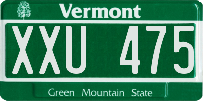 VT license plate XXU475