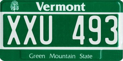 VT license plate XXU493