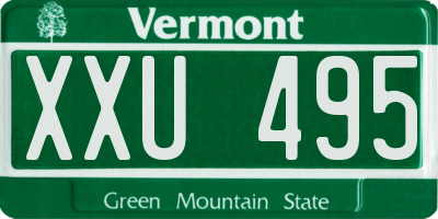 VT license plate XXU495