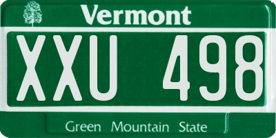 VT license plate XXU498