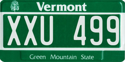 VT license plate XXU499