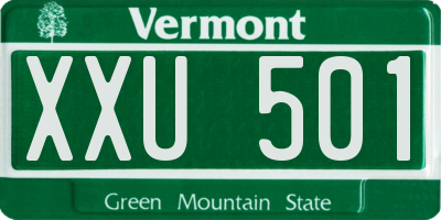 VT license plate XXU501