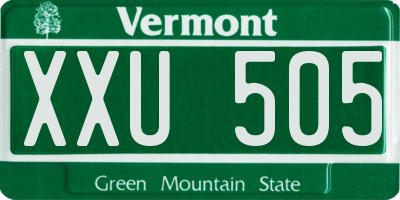 VT license plate XXU505